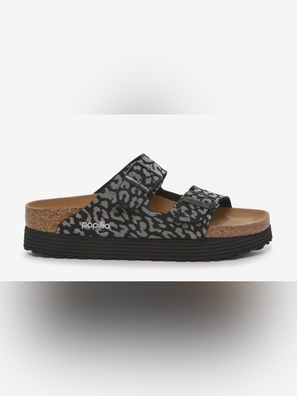 Birkenstock Papillio Arizona Grooved Platform Leopard Print Slide Sandals 37 - Picture 2 of 10